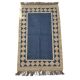 Handmade Blue And Beige Jute Vintage Dhurrie For Living Room